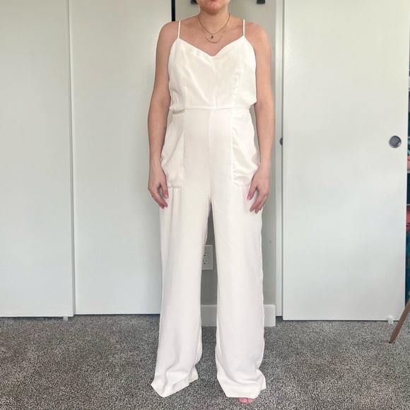 Maeve by Anthropologie Magdalena Jumpsuit – Modern Bridal Chic - White - Sz 12T - Picture 2 of 15